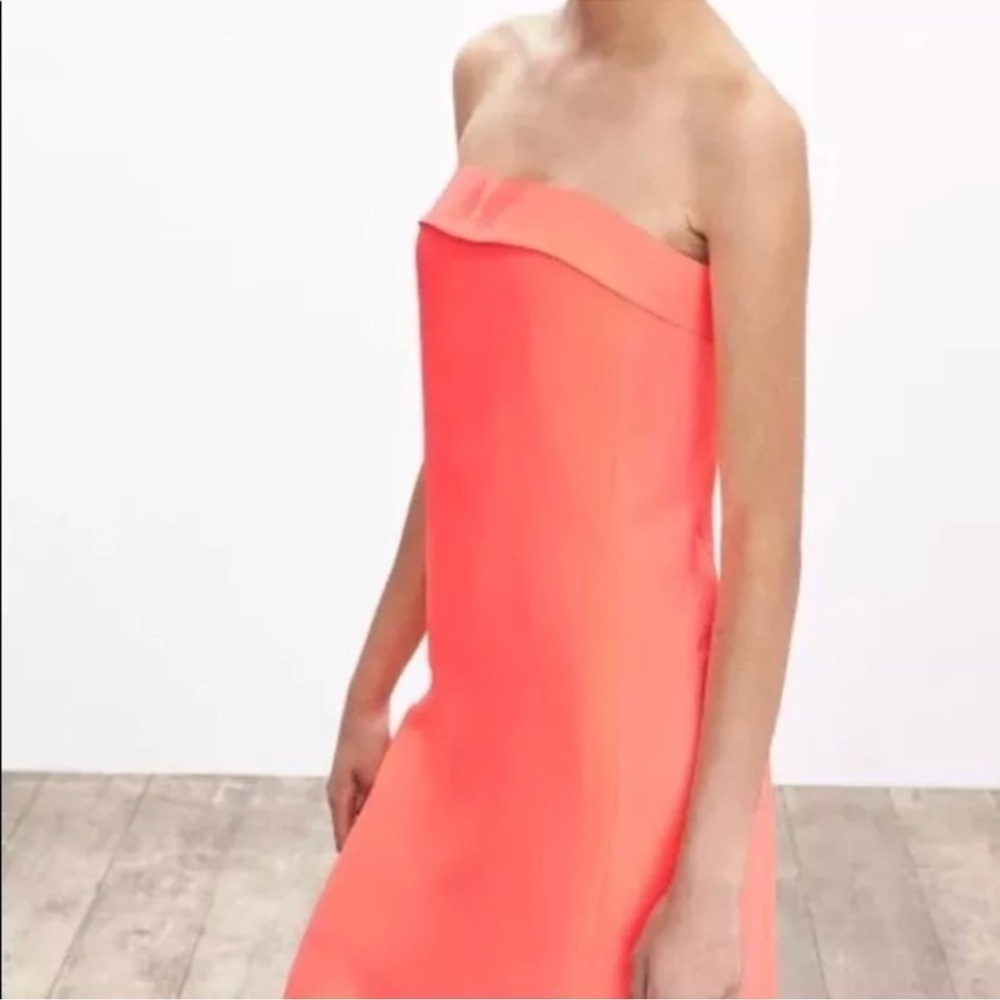 New Banana Republic Monogram Neon Pink/Coral Strapless Dress Size 0